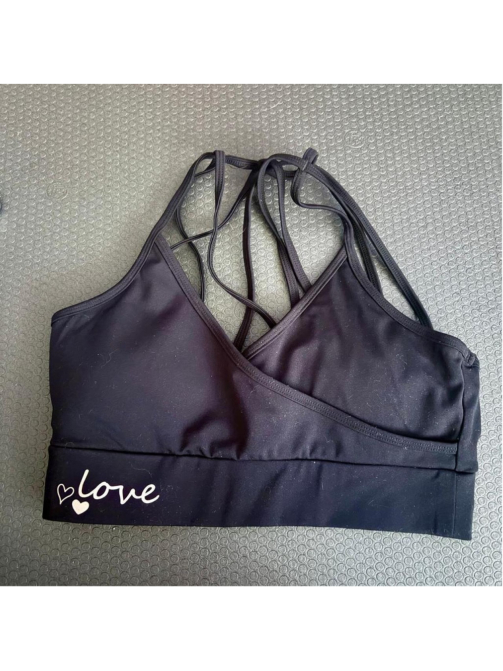 Y2K Electric Yoga Black Sports Bra (Small)